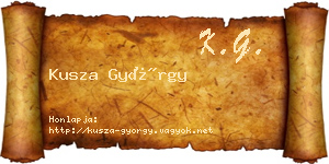 Kusza György névjegykártya
